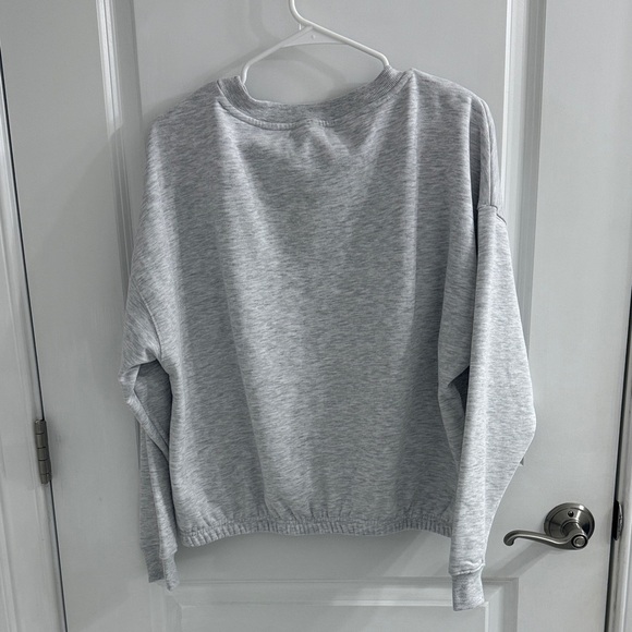 Aeropostale Cloud Soft Gray V-Neck Sweatshirt with Floral Number 14 - Picture 3 of 5